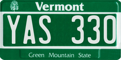 VT license plate YAS330
