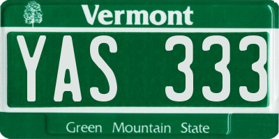VT license plate YAS333