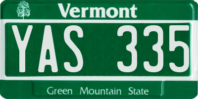 VT license plate YAS335