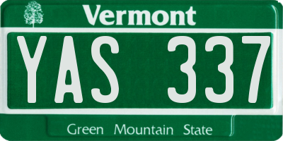 VT license plate YAS337