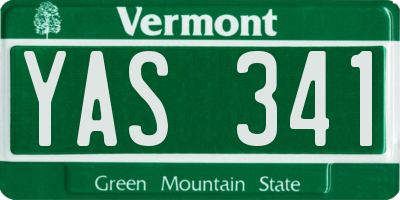 VT license plate YAS341