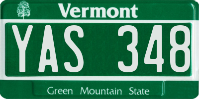 VT license plate YAS348