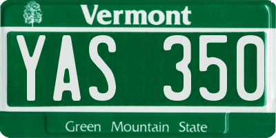 VT license plate YAS350