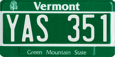 VT license plate YAS351