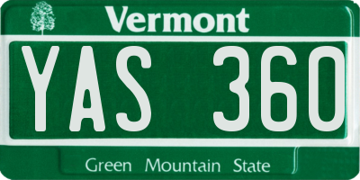 VT license plate YAS360