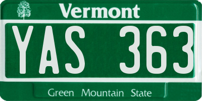 VT license plate YAS363