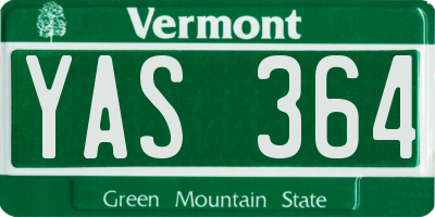 VT license plate YAS364