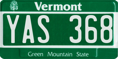 VT license plate YAS368