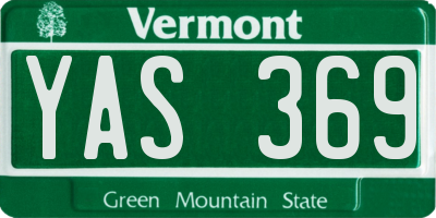 VT license plate YAS369