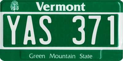 VT license plate YAS371