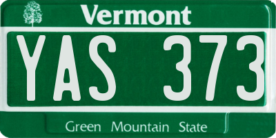 VT license plate YAS373