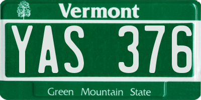 VT license plate YAS376