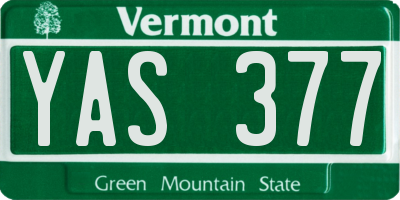 VT license plate YAS377