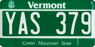 VT license plate YAS379