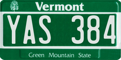VT license plate YAS384