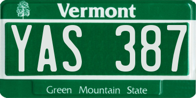 VT license plate YAS387