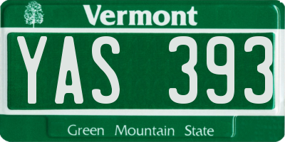 VT license plate YAS393