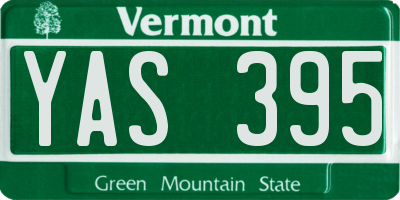 VT license plate YAS395
