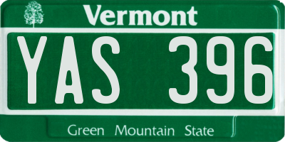 VT license plate YAS396