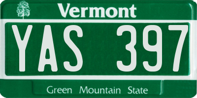 VT license plate YAS397