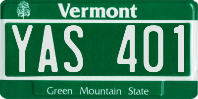 VT license plate YAS401