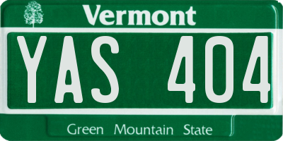 VT license plate YAS404
