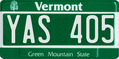 VT license plate YAS405
