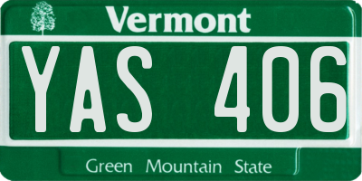 VT license plate YAS406