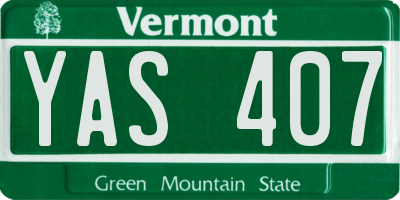 VT license plate YAS407