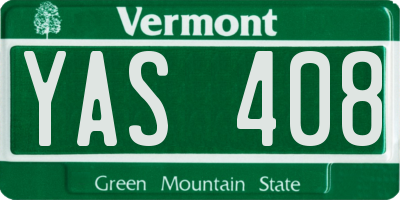 VT license plate YAS408