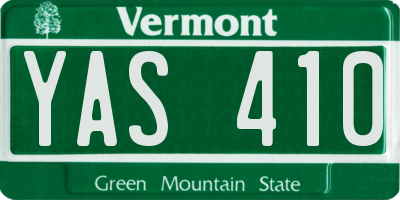 VT license plate YAS410