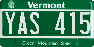 VT license plate YAS415