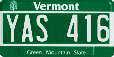 VT license plate YAS416
