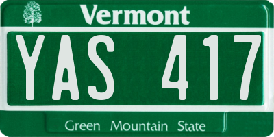 VT license plate YAS417