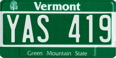 VT license plate YAS419