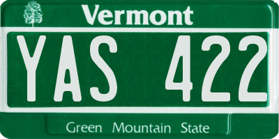 VT license plate YAS422