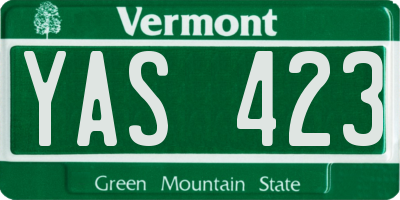 VT license plate YAS423