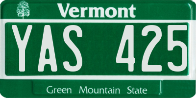 VT license plate YAS425