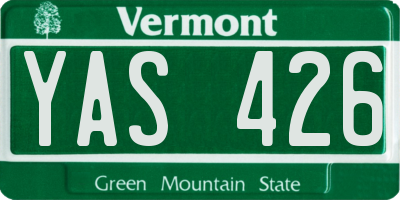 VT license plate YAS426