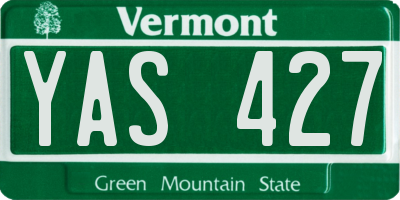 VT license plate YAS427