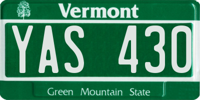 VT license plate YAS430