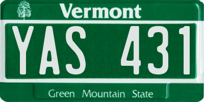VT license plate YAS431