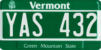 VT license plate YAS432