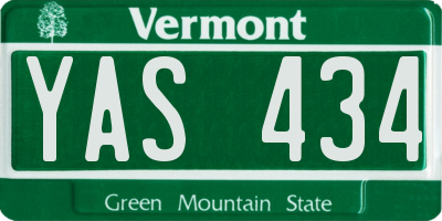 VT license plate YAS434