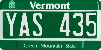 VT license plate YAS435