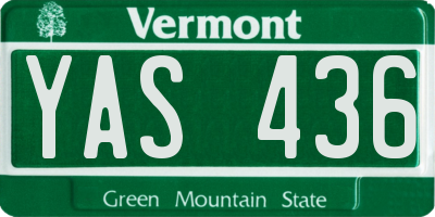 VT license plate YAS436