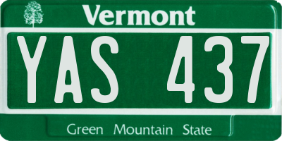 VT license plate YAS437
