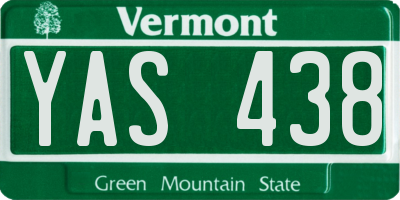 VT license plate YAS438