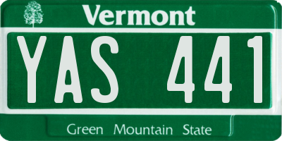 VT license plate YAS441