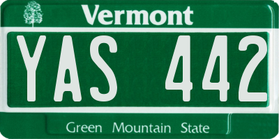 VT license plate YAS442